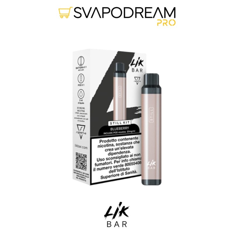SUPREM-E LIK BAR STILL KIT CHAMPAGNE + 1 Pod BLUEBERRY