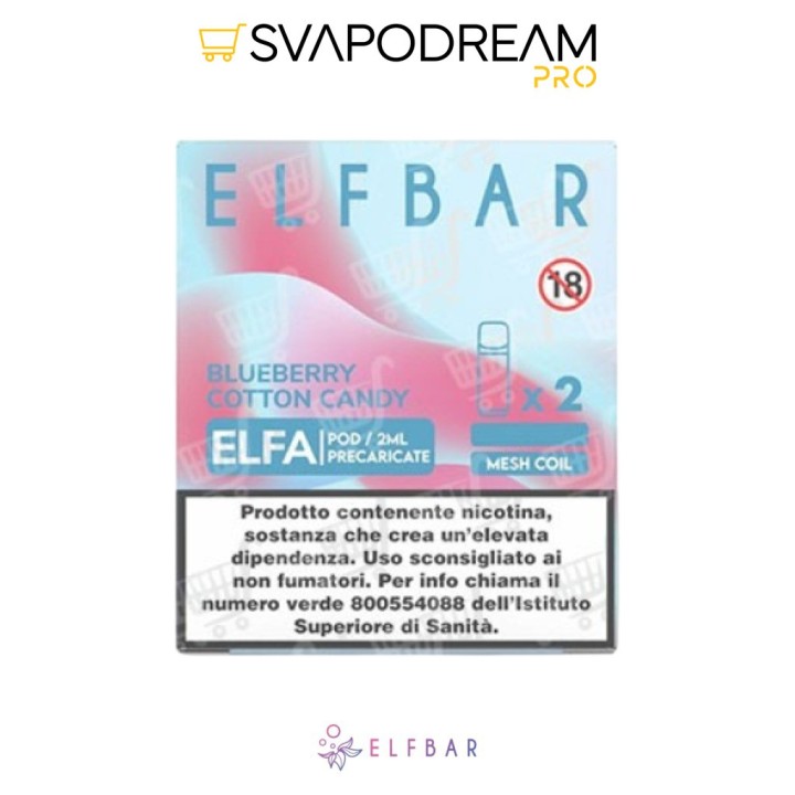 ELFBAR ELFA - Cartuccia Pod Precaricata BLUEBERRY COTTON CANDY
