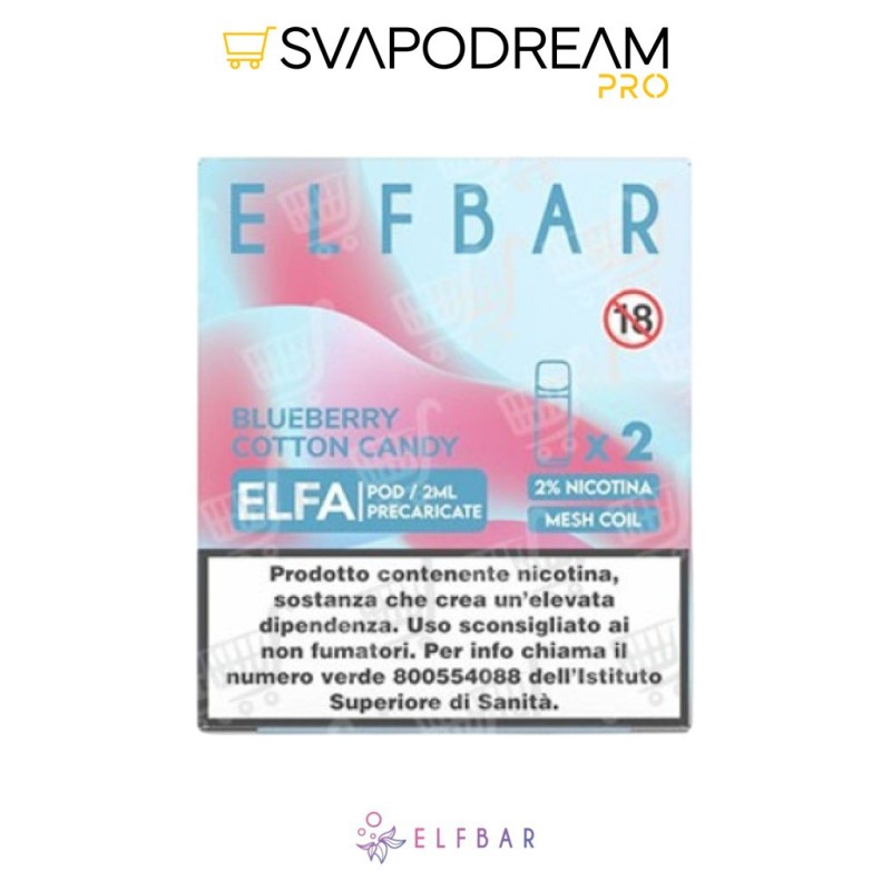 ELFBAR ELFA - Cartuccia Pod Precaricata BLUEBERRY COTTON CANDY