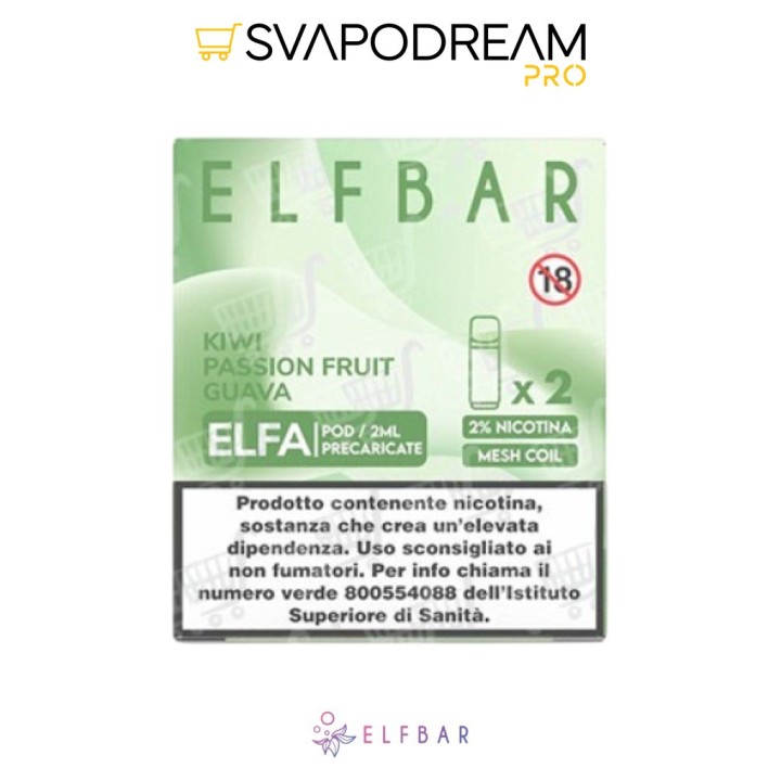 ELFBAR ELFA - Cartuccia Pod Precaricata KIWI PASSION FRUIT GUAVA