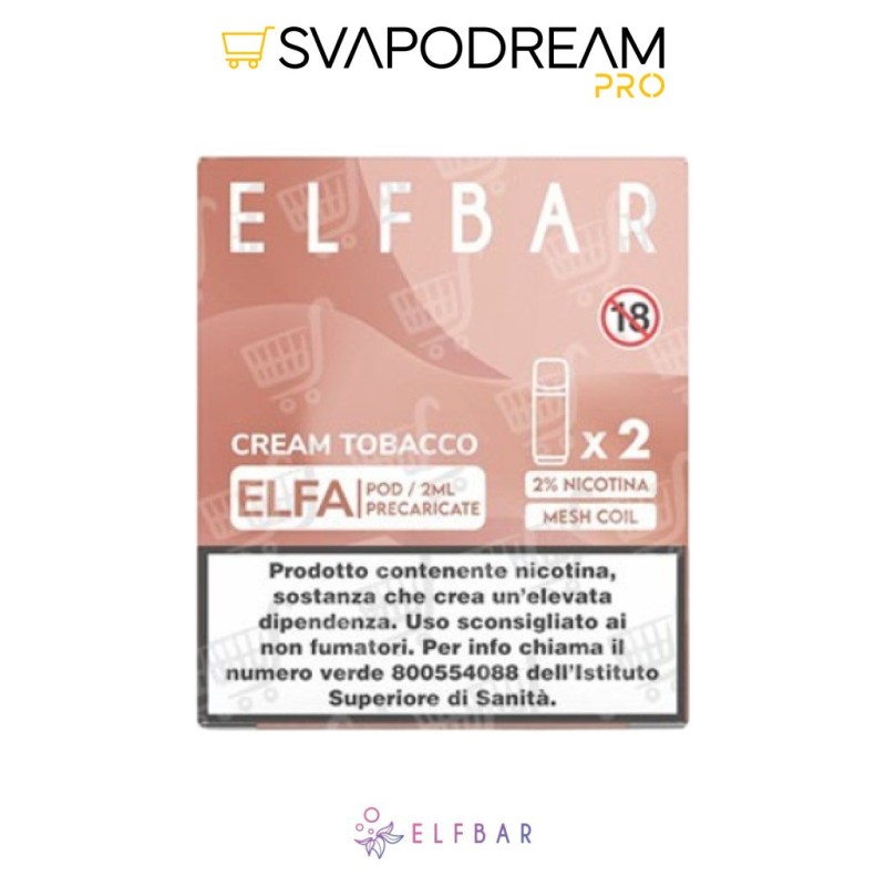 ELFBAR ELFA - Cartuccia Pod Precaricata CREAM TOBACCO