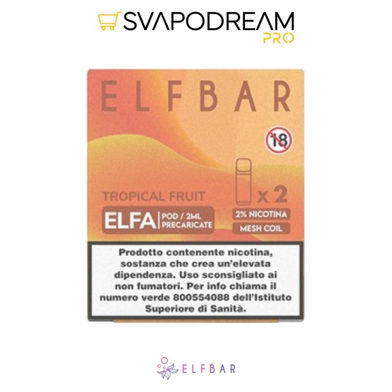 ELFBAR ELFA - Cartuccia Pod Precaricata TROPICAL FRUIT 2pz