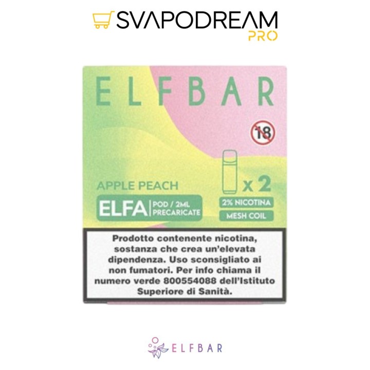 ELFBAR ELFA - Cartuccia Pod Precaricata APPLE PEACH 2pz