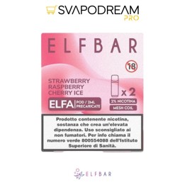 ELFBAR ELFA - Pod Precaricata STRAWBERRY RASPBERRY CHERRY ICE 2pz
