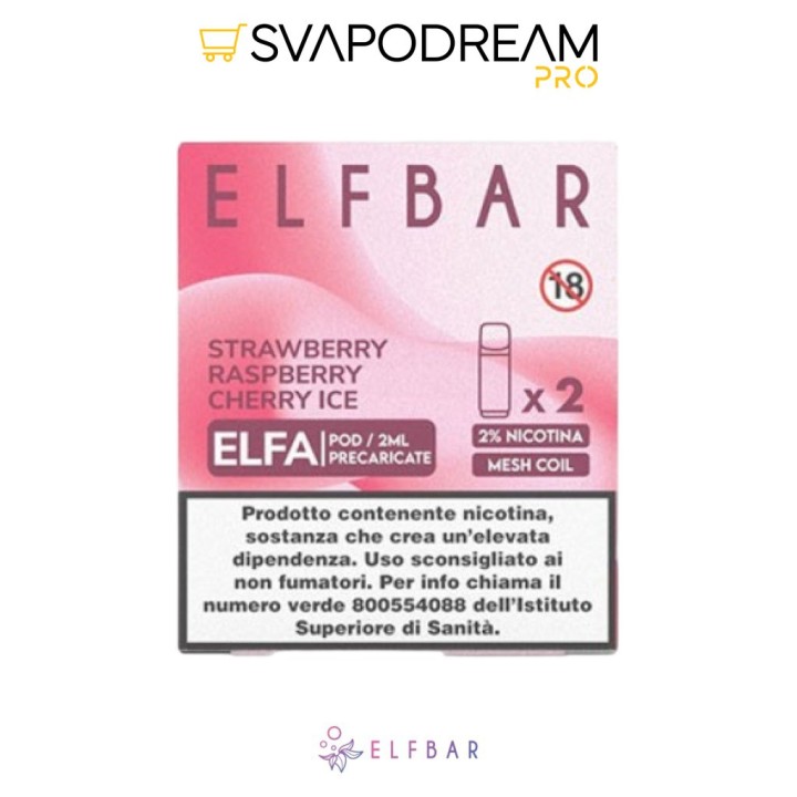ELFBAR ELFA - Pod Precaricata STRAWBERRY RASPBERRY CHERRY ICE 2pz