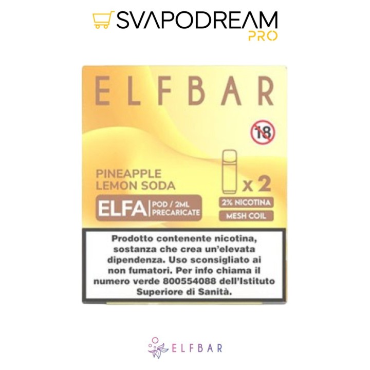 ELFBAR ELFA - Cartuccia Pod Precaricata PINEAPPLE LEMON SODA 2pz