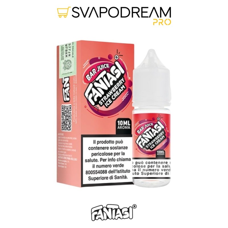 FANTASI VAPE - Aroma Concentrato 10ml Bar Juice STRAWBERRY ICE CREAM