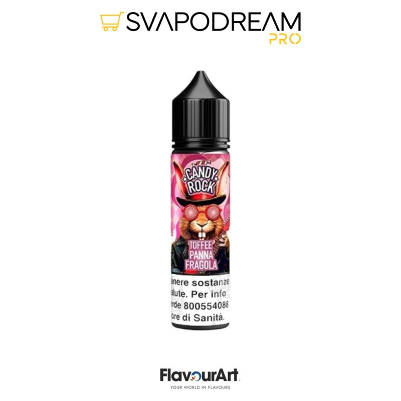 FLAVOURART - Aroma Shot 20ml Candy Rock TOFFEE PANNA FRAGOLA