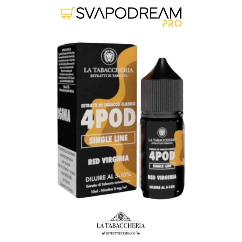 LA TABACCHERIA - Aroma Concentrato 10ml 4POD Single Line RED VIRGINIA
