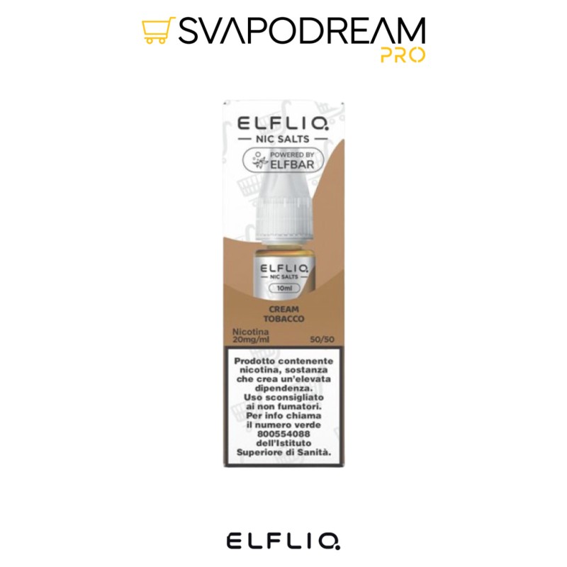 ELFLIQ Cream Tobacco - Liquido Nic Salts 10ml | Svapodream PRO