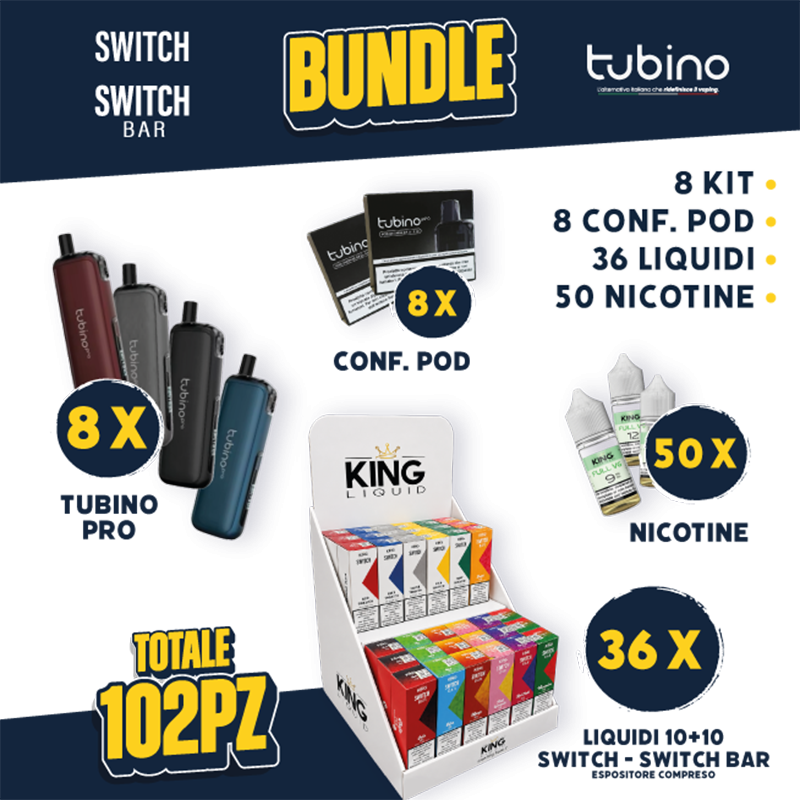 BUNDLE - Tubino Pro + Pod + Liquidi 10+10 Switch/Switch Bar + Nicotine