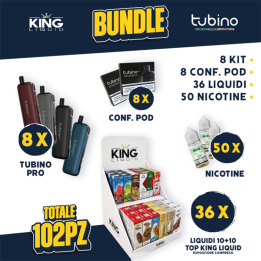 BUNDLE - Tubino Pro + Pod + Liquidi 10+10 Top King Liquid + Nicotine