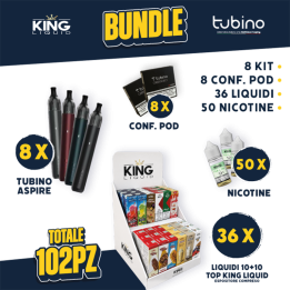 BUNDLE - Tubino Aspire + Pod + Liquidi 10+10 Top King Liquid + Nicotine