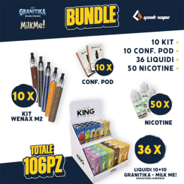 BUNDLE - Wenax M2 + Pod + Liquidi 10+10 Milk Me/Granitika + Nicotine