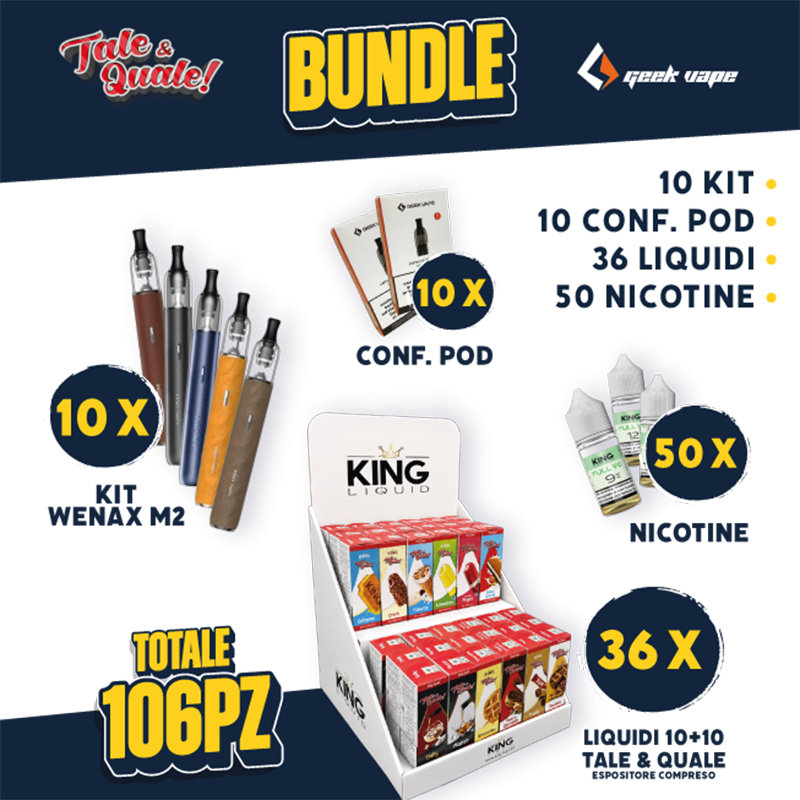 BUNDLE - Wenax M2 + Pod + Liquidi 10+10 Tale & Quale + Nicotine