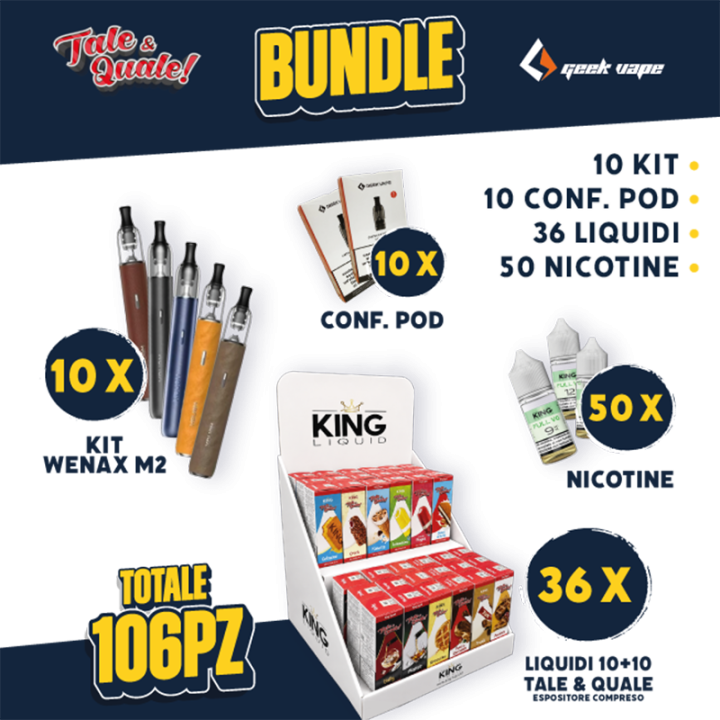 BUNDLE - Wenax M2 + Pod + Liquidi 10+10 Tale & Quale + Nicotine
