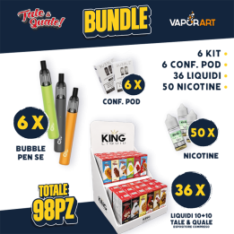 BUNDLE - Vaporart Bubble Pen SE + Pod + Liquidi 10+10 Tale & Quale + Nicotine