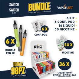 BUNDLE - Vaporart Bubble Pen SE + Pod + Liquidi 10+10 Switch/Switch Bar + Nicotine