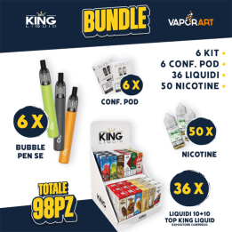 BUNDLE - Vaporart Bubble Pen SE + Pod + Liquidi 10+10 Top King Liquid + Nicotine