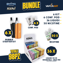 BUNDLE - Vaporart Bubble Starter Kit + Pod + Liquidi 10+10 Milk Me/Granitika + Nicotine