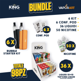 BUNDLE - Vaporart Bubble Starter Kit + Pod + Liquidi 10+10 Top King Liquid + Nicotine